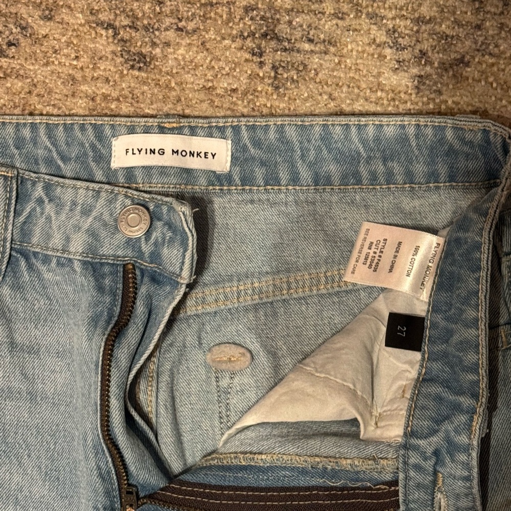 Flying Monkey Light Blue Distressed Flare Jeans - Picture 3 of 7